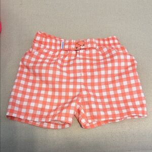 Rugged butts Orange Gingham Swim Trunks 3T